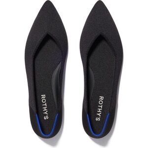 Rothy's Elegant Black Flats with Blue Trim
